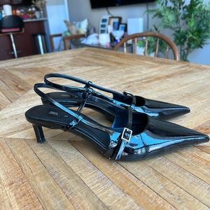 Zara women’s black slingback heels size 37